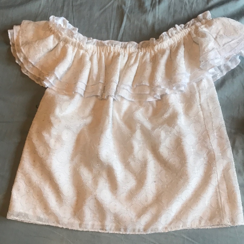 White and silver dressy shirt